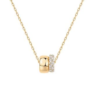 Gold Necklace with Crystal Charm